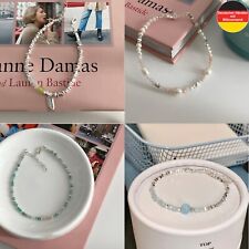 Damen Armkettchen Mode Schmuck Edelstahl Armkette Armband Silber Perlen Steine