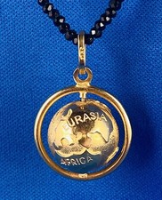 Collier Anhänger Gold 750 mit Weltkugel drehbar