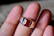 Facettiert Rot Rubin Ring 925
