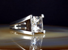 Ring Silber 925 Zirkonia Solitär 18,0 mm - massiv & extravagant 