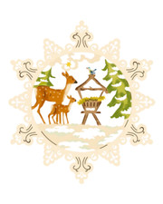 Fensterbild Deko "Rehe" 23 cm