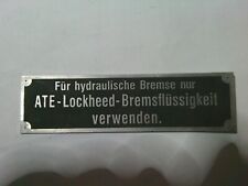 Typenschild Schild s98 ATE Lockheed Hanomag Vorkrieg Benz Adler Horch Wanderer
