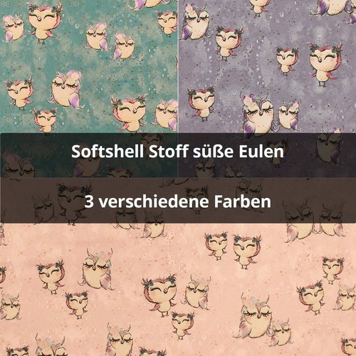 Softshell stoff süße eulen - stoff,