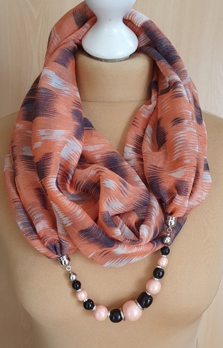 Schal schmuckschal mit kette - ,