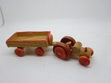Holz-Traktor mit Anhänger, DDR-Erzeugnis, ggf. Erzgebirge    (GK12