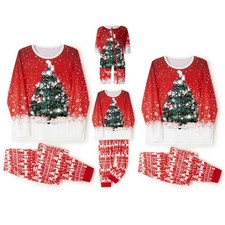Weihnachts Nachtwäsche Damen Herren Kinder Familie Pyjama Schlafanzug Hausanzug-