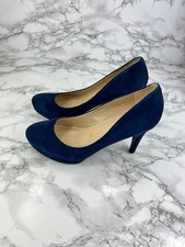 Marc Fisher Sydney Damenschuhe Wildleder Plateau Absatz UK 6 dunkelblau geschlossene Zehe