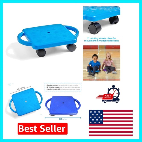 Blue indoor sit down scooter - sit,
