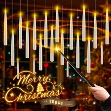 20 Stück LED Flackernde Schwebende Kerzen mit Zauberstab Weihnachten Party-Deko