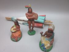 41706a DDR 3x Indianer Trommler Häuptling Squaw Zelt