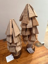 2 x Tannenbaum aus Holz, Weihnachten, Deko, Winter, Bauernhaus, Ferienhaus - NEU