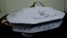 Deckelterrine Jugendstil,Dekor Prunkwinden,31cm,Royal Epiag,wohl um 1910/20,TOP!
