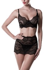 Dessous Set 3-tlg Schwarz