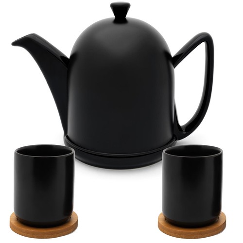 Schwarze teekanne liter matt - schwarze, 1
