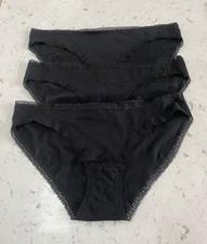Slip Tanga Bikini Slip Höschen 3 St H&M low Hip schwarz m Spitze Gr 40/M BW NEU