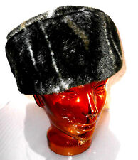 edle FELL Mütze oliv animalprint Hut Plüsch NEU Fellhut Zebra Tiger Kunstfell M