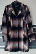 Damen Mantel L kariert Knöpfe