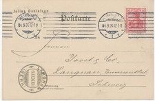 DEUTSCHES REICH 1906 Germania 10 Pf Wz. früher Maschine-Stempel „HAMBURG / 1"