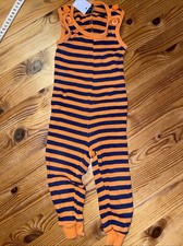 Moonkids Strampler Gr. 74 Dunkelblau Orange Gestreift