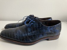 Floris Van Bommel Herrenschuhe blau Krokolook Größe 40