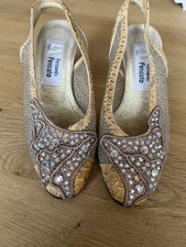 Slingback-Absatzschuhe von Fernando Pensato – mit Pailletten & Strass – Gr. 34