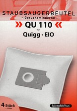 4 Staubsaugerbeutel QU 110 + 2 Filter Quigg EIO Dirt Devil Tchibo ewt Privileg 
