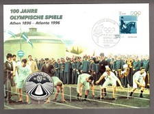 Numisbrief - 100 Jahre Olympische Spiele - Marmorstadion Athen - Silbermedaille