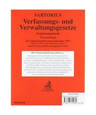 Sartorius Verfassungs- und Verwaltungsgesetze. Ergänzungsband  43. Ergänzungsl