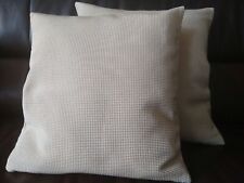 2 Kissenbezüge Dekokissen 40 x 40 cm und 38 x 38 cm in Beige kariert