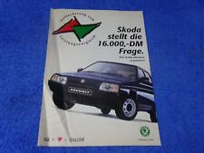Prospekt Zeitungsbeilage vom SKODA Favorit und Pickup aus 1993