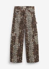 Cargohose mit Leopardenmuster Gr. 38 Leo Bedruckt Damen Hose Casual-Pants Neu*