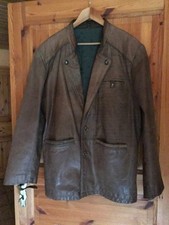 Best Bavarian Herren -Lederjanker, Herren Gr. 52  mit Hornknöpfen Braun