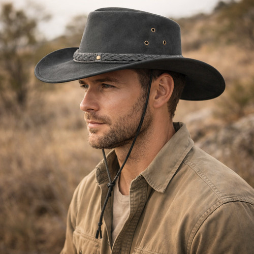 Echt leder cowboyhut herren - echt,