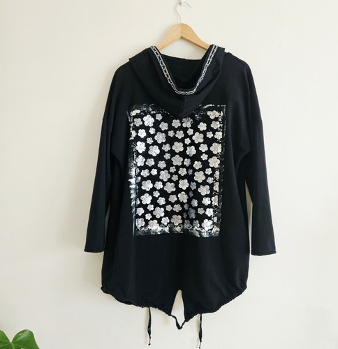 Boho longline strickjacke - longline, mit
