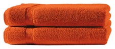 2 Handtücher orange terra 50x100 cm Set Baumwolle Handtuch Frottee weich