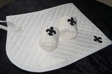 ESKADRON 2x BANDAGEN/ SCHABRACKE FLEUR DE LIES / STRASS DL DRESSUR WB FRISIAN