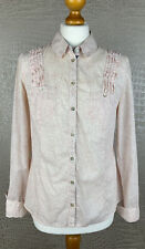 MEXX Damen Gr. 36 Bluse Shirt langarm Hemdbluse wollweiß rot gepunktet 6G7