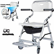 Toilettenstuhl mit Rollen  Duschstuhl für Senioren Fahrbarer Toilettenrollstuhl 