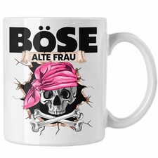 Trendation - Böse Alte Frau Tasse Geschenk für Frauen Geschenkidee Piratin Kaffe