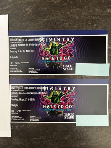 Ministry ticket hate to - ministry,