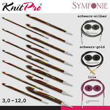 KnitPro Symfonie Austauschbare Tunesische Häkelnadel Holz 15 Größen und  Seile