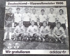 Fußball-Plakat 1986 Nationalmannschaft VIZEWELTMEISTER -50 x 60 cm Schwarz/Weiß 