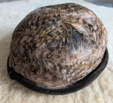 Hut Vintage 50 er Jahre, aus Federn Samtrand für Hutmacher Bastler