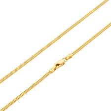 10K Gelb Gold Damen 1.5mm Franco Quadratisch Kiste Fuchsschwanz Weizen Halskette
