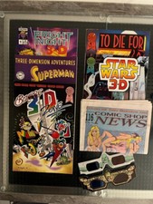 5 x 3-D Comics Star Wars, Superman mit Brillen NM Selten!