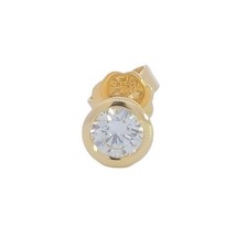 Single Brillant Diamant Ohrstecker 750/- Gelbgold 18 Karat Gold 0,42 Karat G/VS