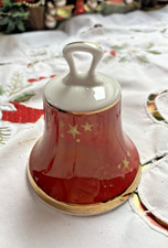 Rote Porzellanglocke, Hängeglocke, Pirkenhammer Porzellan, Czech. Republic