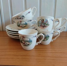 Sarreguemines - Frankreich - Porzellan - Tassen/Untertassen -Geschirr - 13 tlg. 