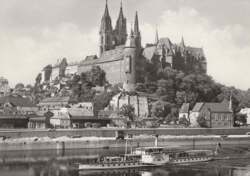 Meißen elbe albrechtsburg - ak,