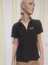 Jack Wolfskin, Women, Sport Polohemd, Damen T-Shirt, Schwarz, Gr. L  40/42